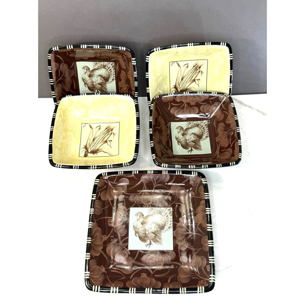 M. Jurado for Department 56 Fall Motif Individual Nesting Dip Dishes & Plate